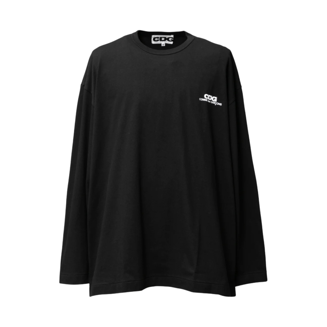 CDG 스몰 로고 오버사이즈 롱슬리브 티셔츠 블랙(CDG Small Logo Oversized Long Sleeve T-Shirt Black)