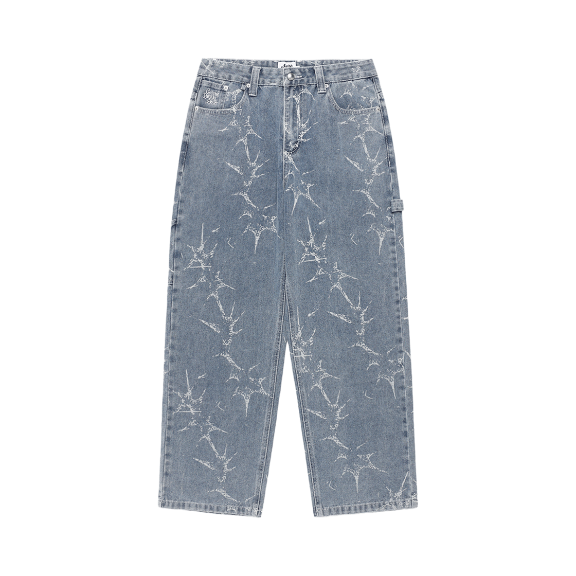 CV2FSUD110ABL CAVISH Printed Carpenter Denim Pants Blue