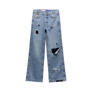 Zara x Ader Error Patchwork Jeans Blue