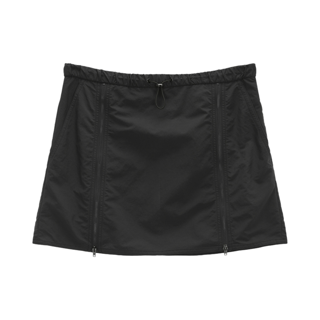 (W) 마뗑킴 더블 지퍼 포인트 밴딩 미니 스커트 차콜((W) Matin Kim Double Zipper Point Banding Mini Skirt Charcoal) - 1