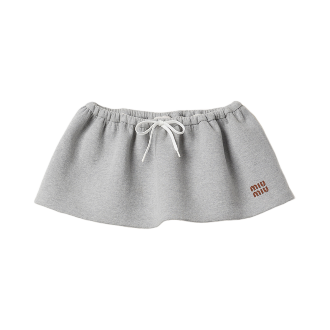 MG2252-15EG-F0031 Miu Miu Padded Cotton Fleece Mini Skirt Grey