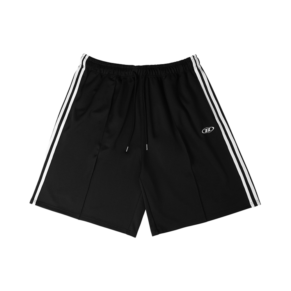 본투윈 심볼 B 트랙 라인 저지 버뮤다 팬츠 블랙(BORN TO WIN Symbol B Track Line Jersey Bermuda Pants Black)