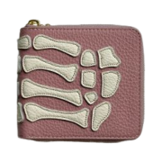 Kapital Thumbs Up Bone Hand Zip Wallet Pink