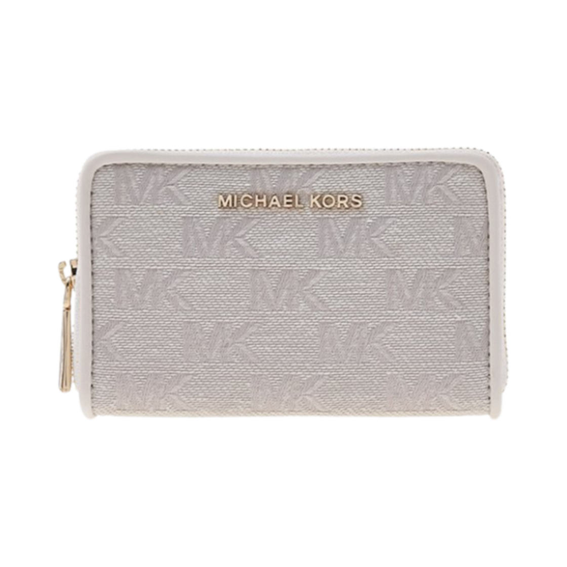 34S3GJ6D0J270 Michael Kors Logo Zip Around Card Case Natural