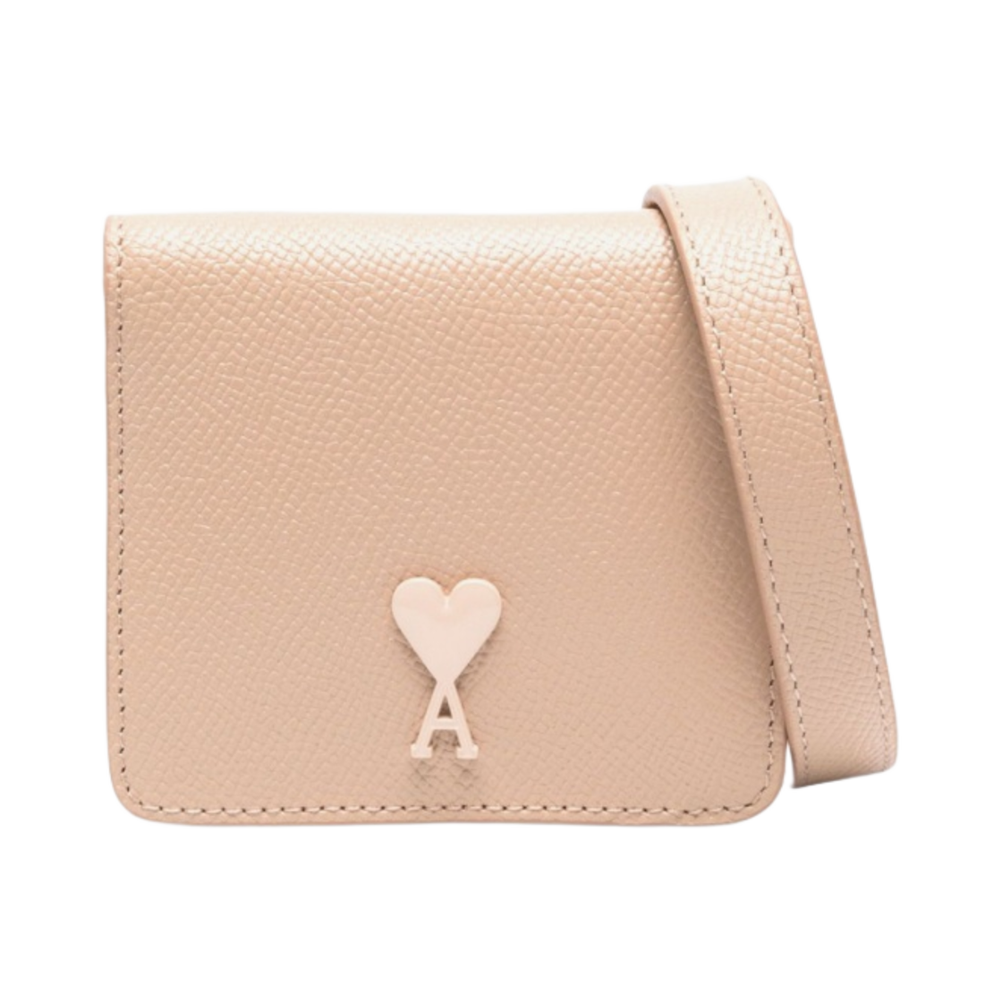 USL101-AL0036-679 AMI de Coeur Strap Card Holder Nude Pink