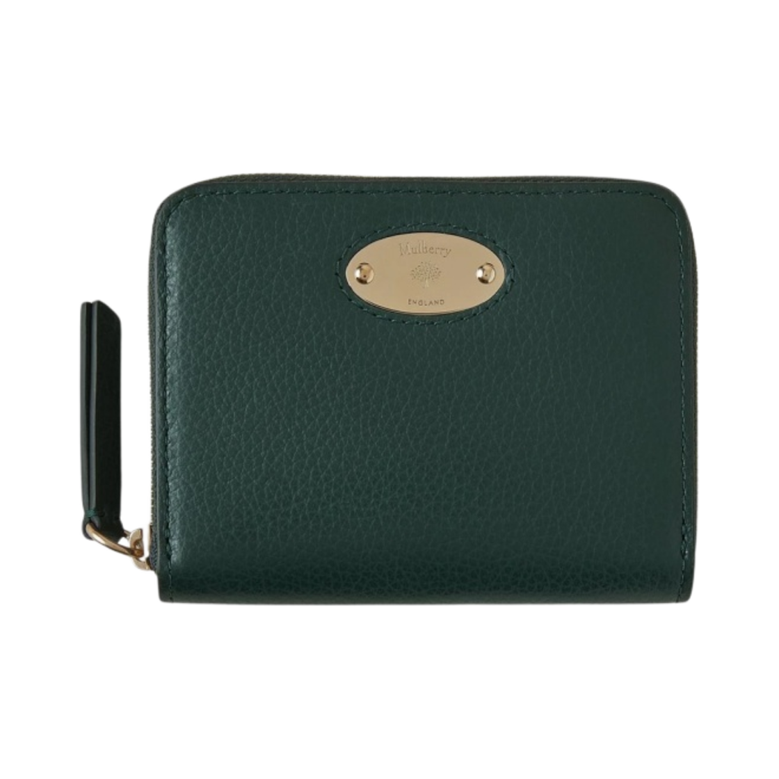 RL5680-205Q633 Mulberry Small Classic Grain Plaque Small Zip Around Purse Mulberry Green