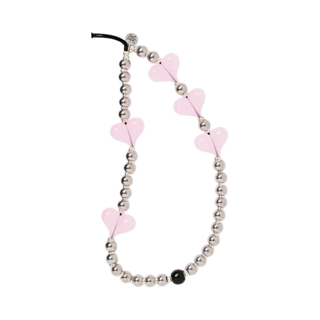 스트링 팅 스틸 마이 하트 핑크 리스틀릿 폰 스트랩(String Ting Steel My Heart Pink Wristlet Phone Strap)