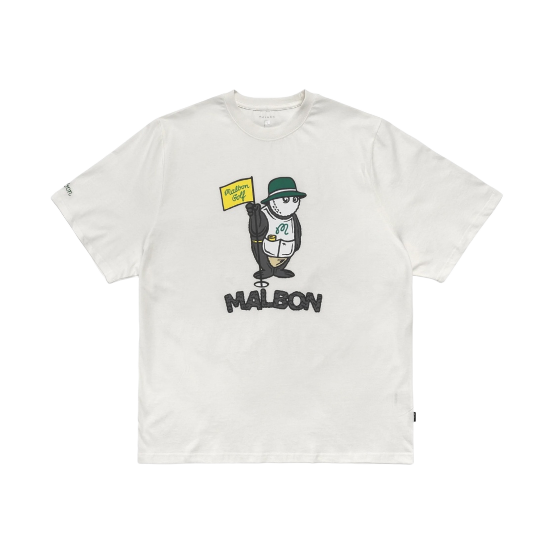 말본 골프 캐디 베어 티셔츠 본(Malbon Golf Caddy Bear T-Shirt Bone) - 1