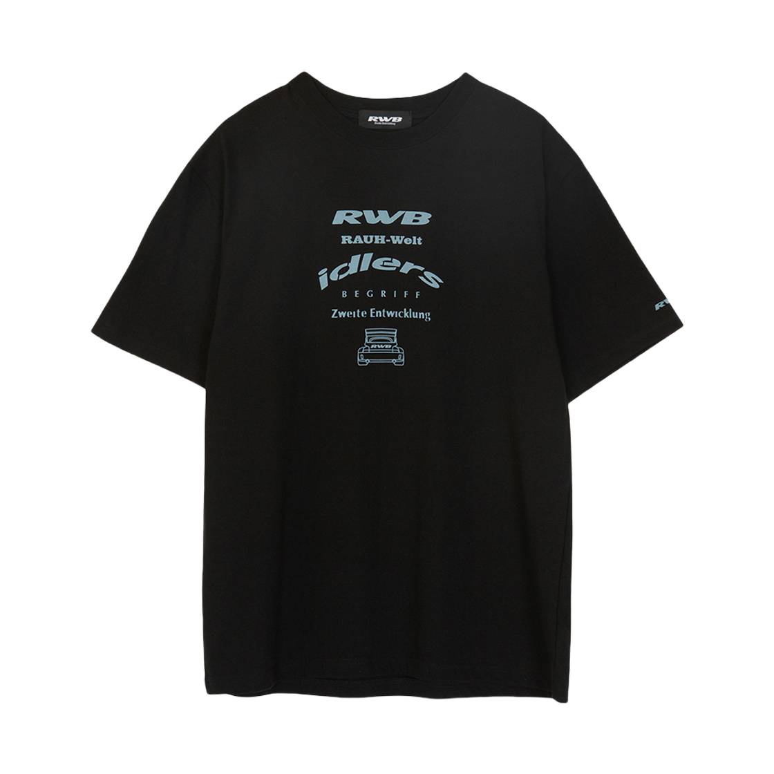 알더블유비 스테이플 로고 숏 슬리브 티셔츠 블랙(RWB Staple Logo SS Tee Black)