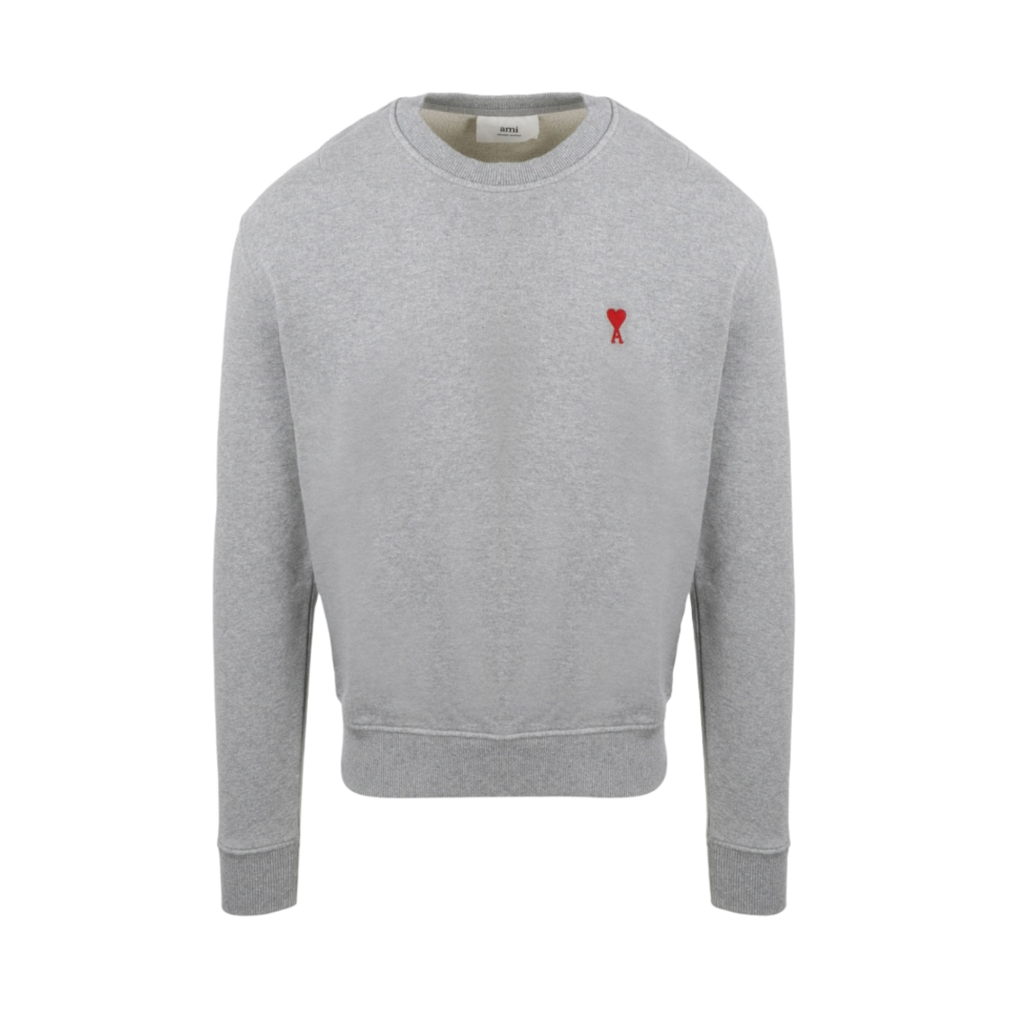 아미 스몰 하트 로고 스웨트셔츠 헤더 그레이 그리 신 - 21FW