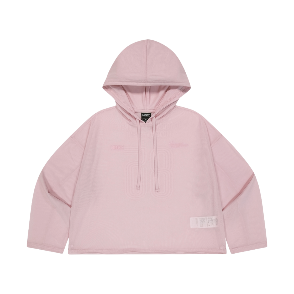 에이치덱스 우먼스 매쉬 커버업 크롭 후디 라이트 핑크(HDEX Womens Mesh Cover up Crop Hoodie Light Pink)