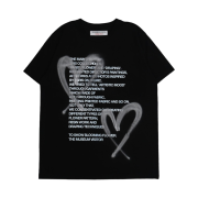 The Museum Visitor Heart Sprayed T-Shirt Black