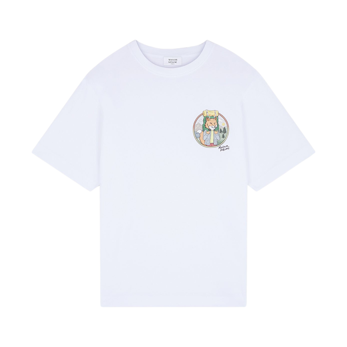 NM00113KJ0118-P100 Maison Kitsune Rambling Fox Oversize T-Shirt White