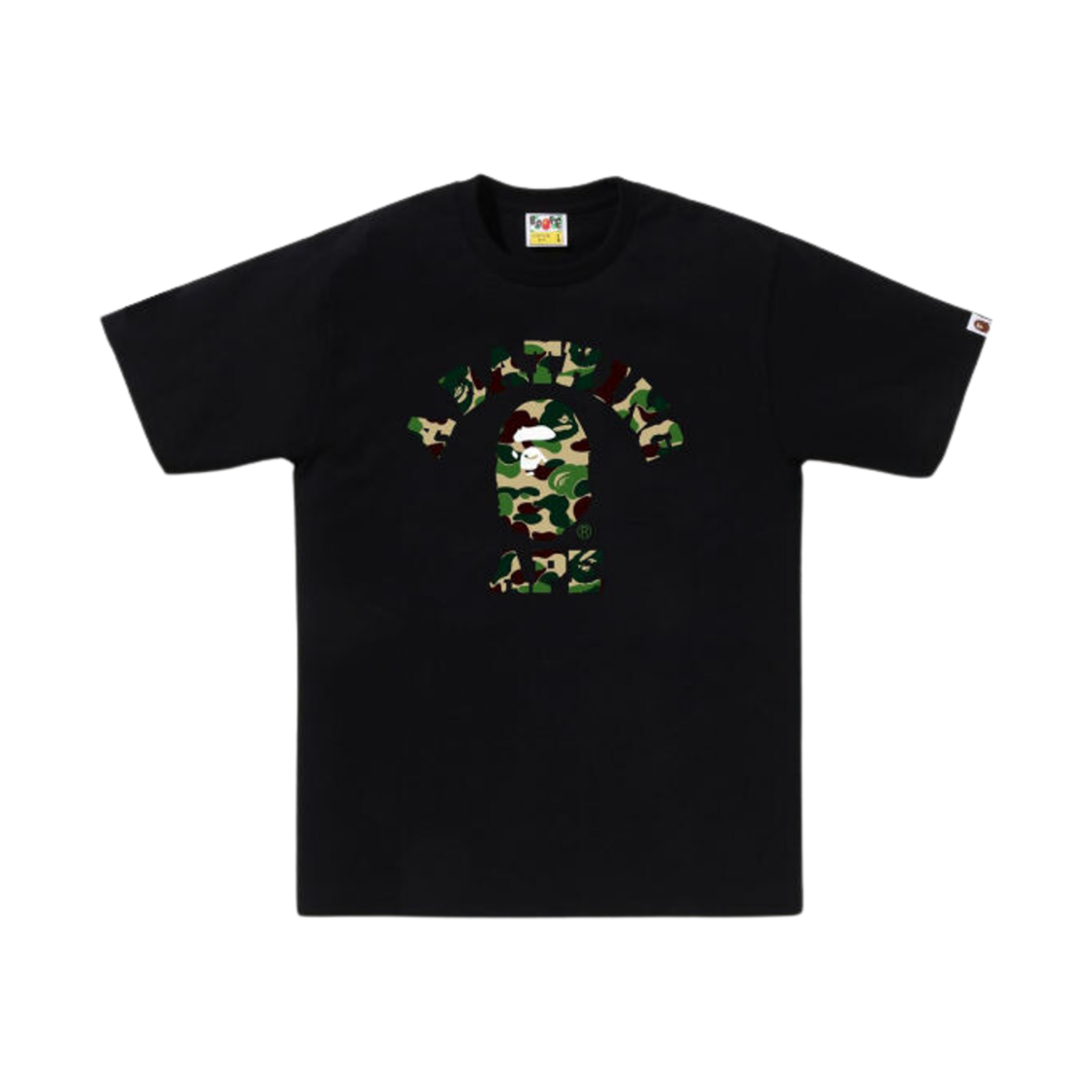 베이프 ABC 카모 컬리지 티셔츠 블랙 그린(BAPE ABC Camo College T-Shirt Black Green)