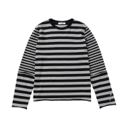 Gyeong P-Dyed Stripe Long Sleeve Tee Gray