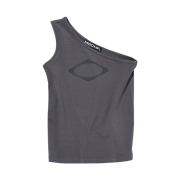 (W) Mischief Rhombus One Shoulder Top Charcoal