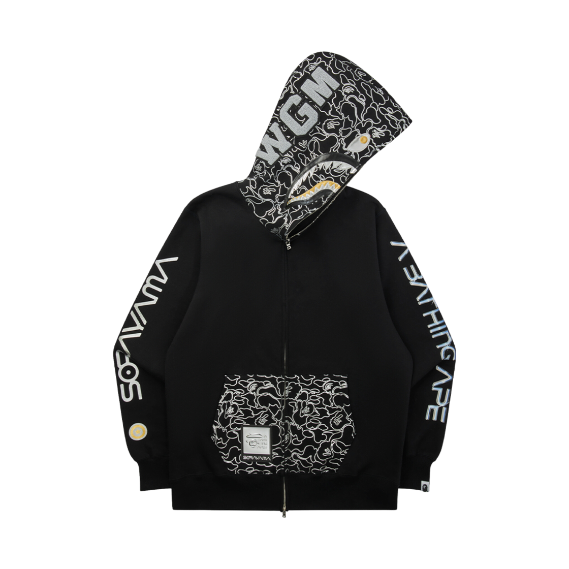 0ZXSWM115905H BAPE x Hajime Sorayama Shark Full Zip Hoodie Black