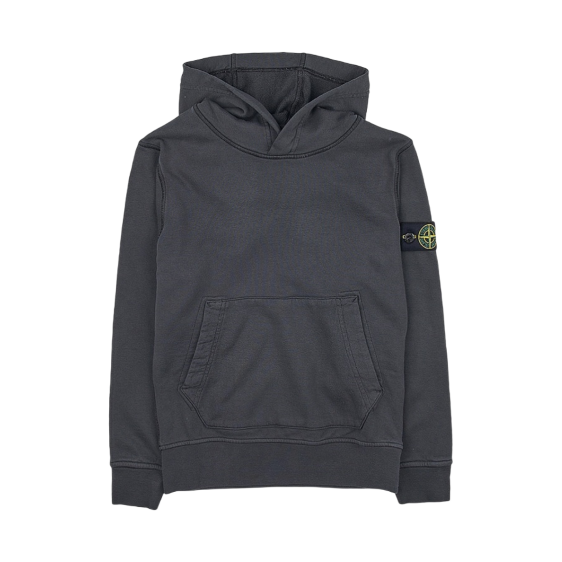 781661640-V0065 (Kids) Stone Island 61640 Cotton Fleece Hooded Sweatshirt Dark Grey - 23SS