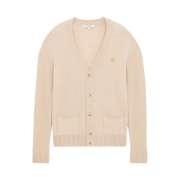 (W) Maison Kitsune Baby Fox Patch Boxy Cardigan Beige