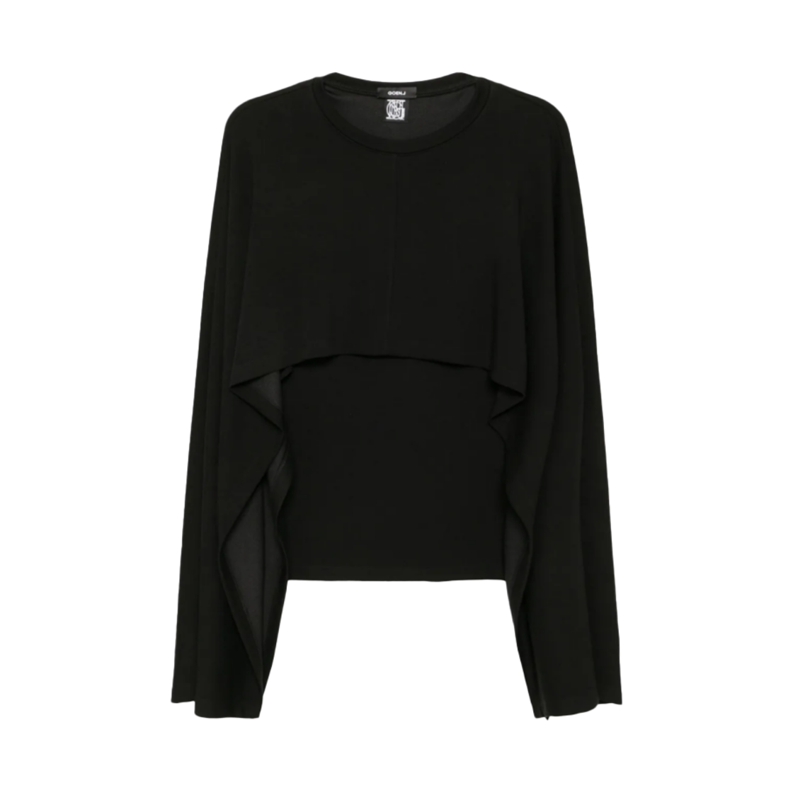고엔제이 골지 U넥 케이프 탱크 탑 블랙(GOEN.J Ribbed U-Neck Cape Tank Top Black)