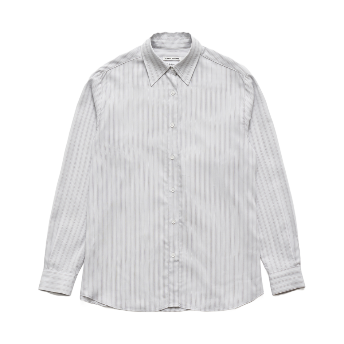 (W) 캐롤쇼페 데일리 스트라이프 셔츠 그레이((W) Carol Shoppe Daily Stripe Shirt Grey)