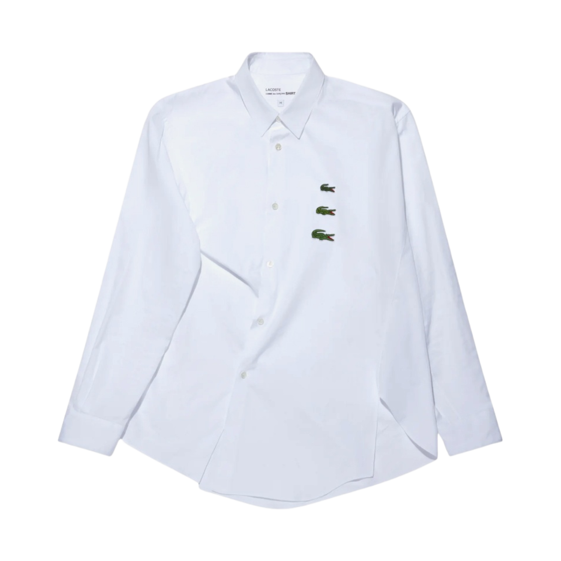 꼼데가르송 셔츠 x 라코스테 어시메트릭 셔츠 화이트(Comme des Garcons Shirt x Lacoste Asymmetric Shirt White) - 1