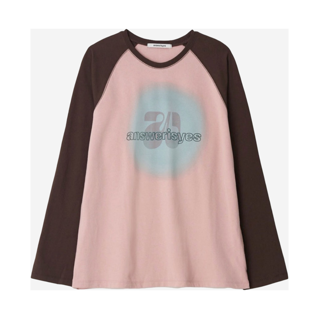 100023200033 answerisyes Shadow long sleeve t-shirt Pink/Brown - 대표 이미지 #1