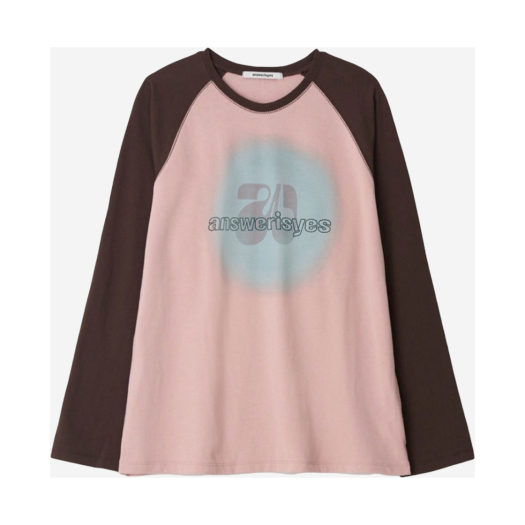 100023200033 answerisyes Shadow long sleeve t-shirt Pink/Brown
