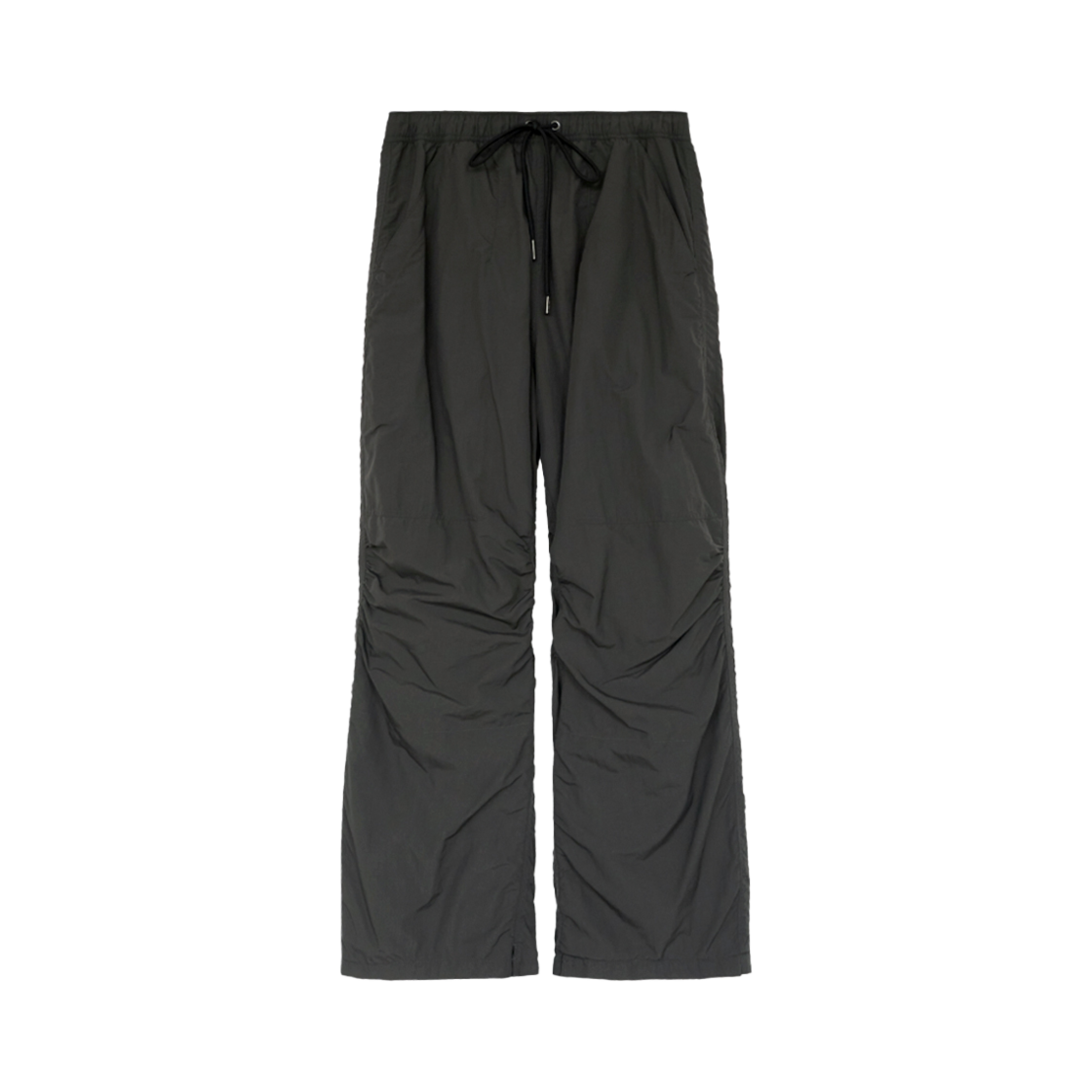 HM5TPT7901A1 Polyteru Human Index Unisex Nylon Shirring Flared Pants Charcoal