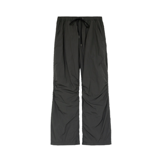 HM5TPT7901A1 Polyteru Human Index Unisex Nylon Shirring Flared Pants Charcoal