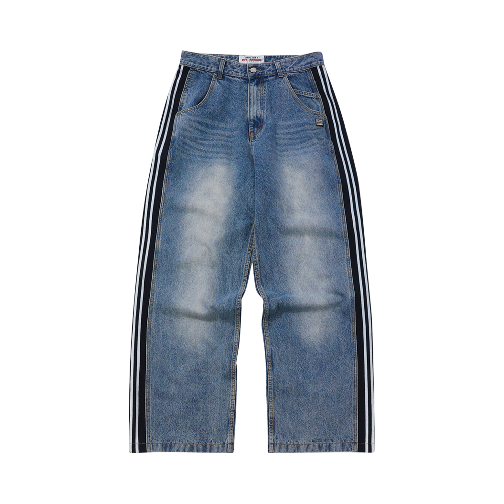 [트리플적립] 스포츠챔버 SC 트랙 데님 팬츠 블루([트리플적립] SPORT CHAMBER SC Track Denim Pants Blue)