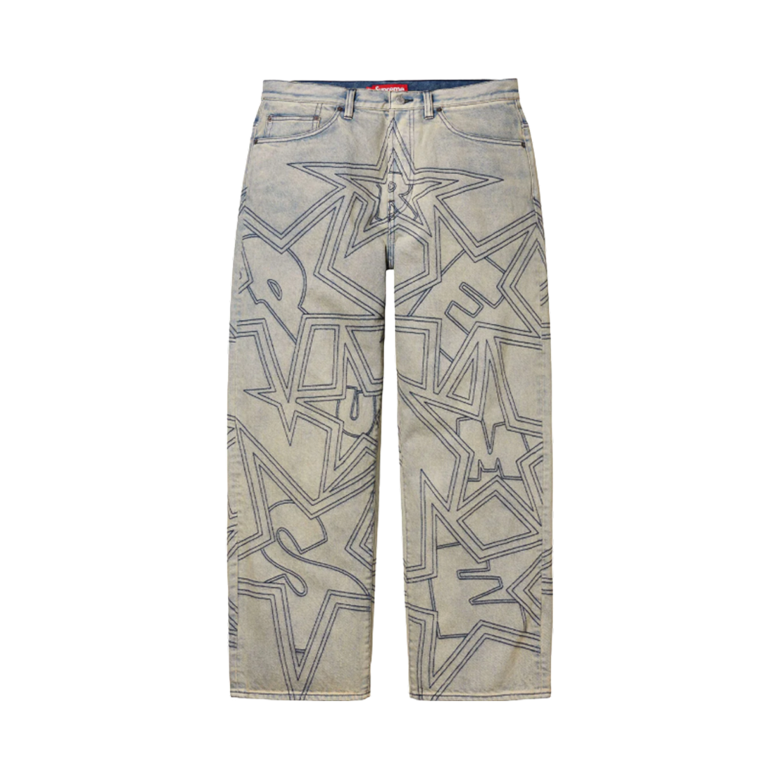 슈프림 스타 탑스티치 배기 진 더티 - 25SS