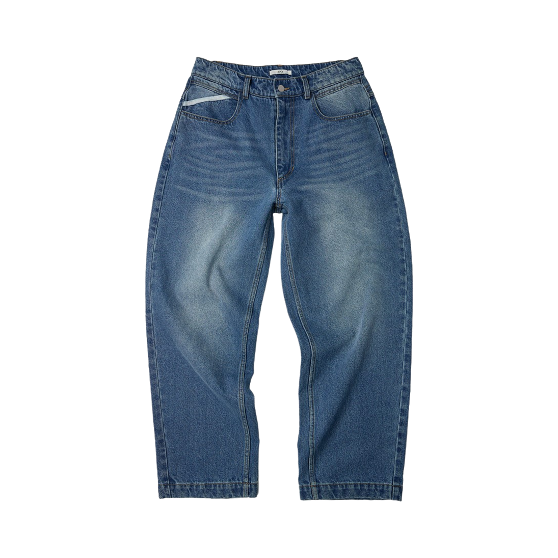 ET2501PT05BL ETCE Snake Bone Washed Denim Pants Blue
