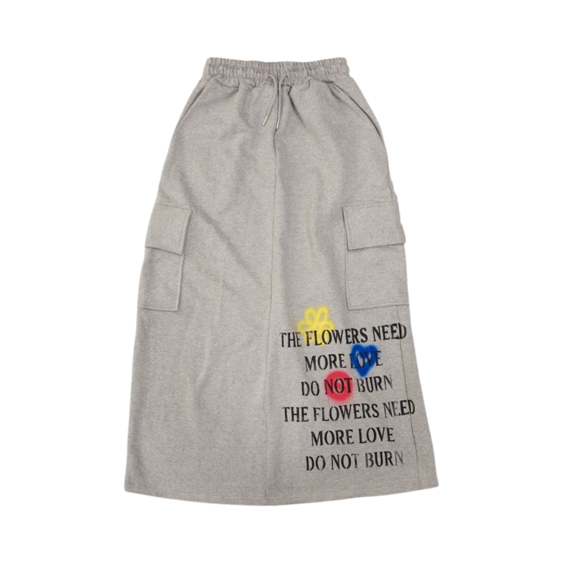 GT24SS22 GY The Greatest Printing Long Skirt Grey