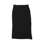 (W) Nike Sportswear Chill Knit Slim Ribbed Midi Skirt Black - Asia