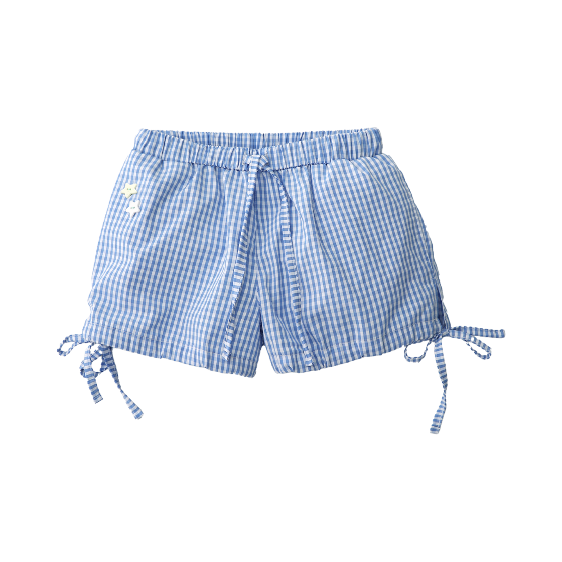 배드블루 체크 트윈 버튼 쇼츠 블루(BadBlue Check Twin Bottons Shorts Blue)