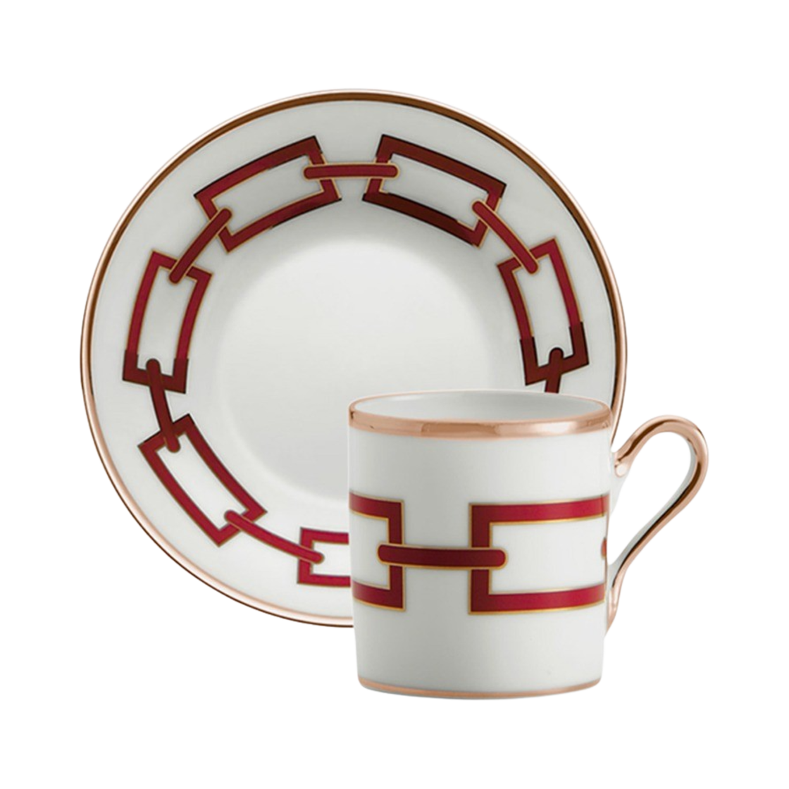 VAUT302444 GINORI1735 Catene Espresso Cup & Saucer Scarlatto