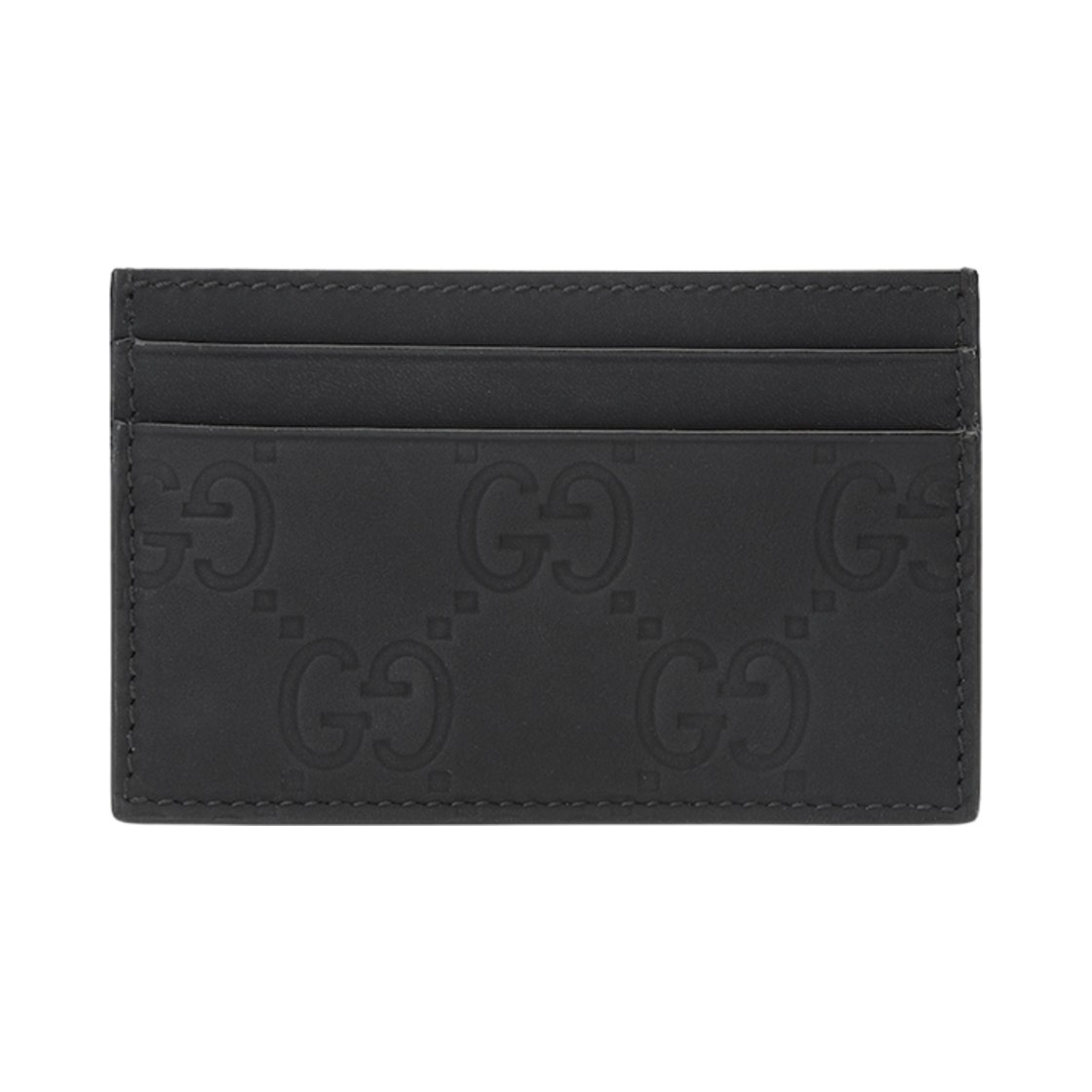 구찌 GG 러버 이펙트 카드 케이스 블랙(Gucci GG Rubber-Effect Card Case Black) - 1