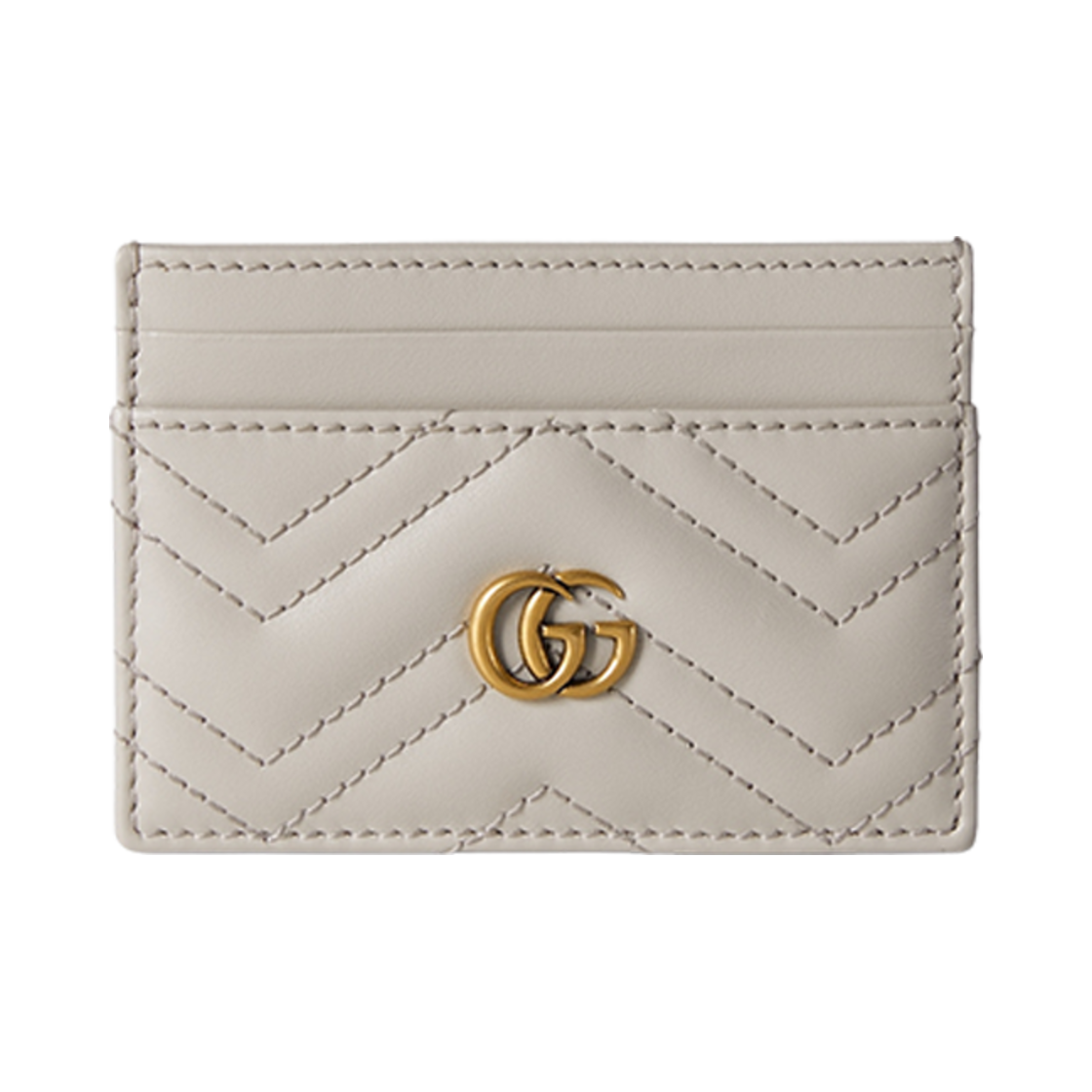 구찌 GG 마몽 마틀라세 카드 케이스 라이트 베이지 레더(Gucci GG Marmont Matelasse Card Case Light Beige Leather) - 1