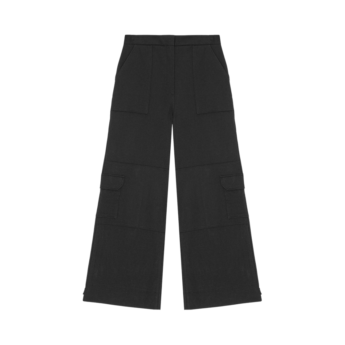 (W) 가니 트윌 수팅 카고 트라우저 블랙((W) Ganni Twill Suiting Cargo Trousers Black)