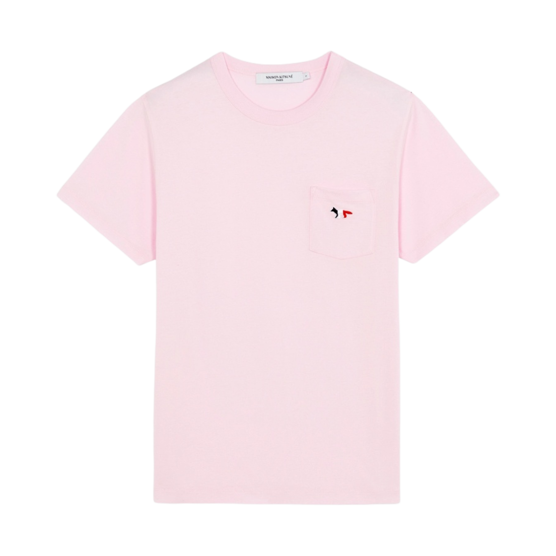 IM00106KJ0008-P601 Maison Kitsune Tricolor Fox Patch Classic Pocket T-Shirt Light Pink