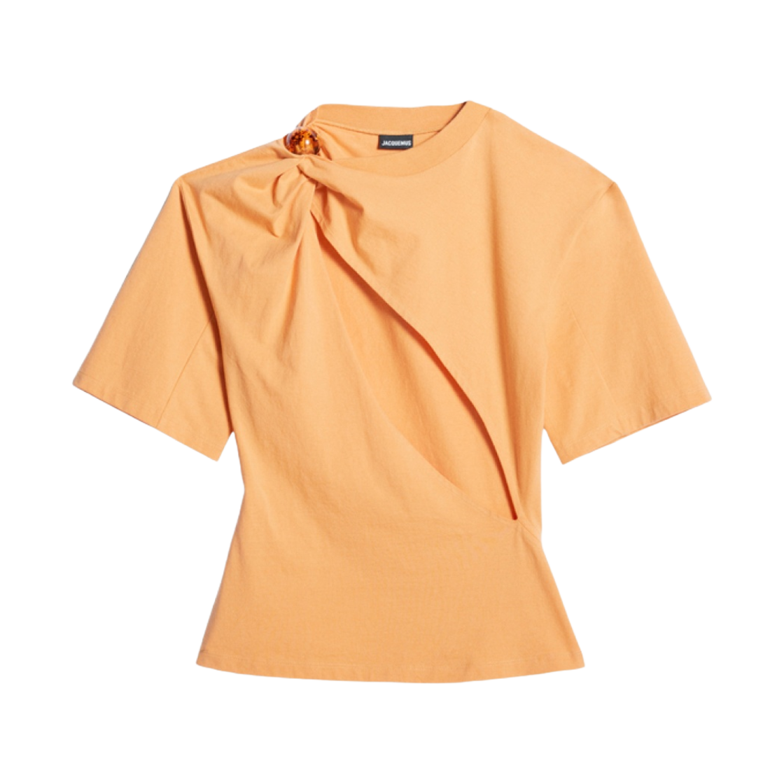 (W) 자크뮈스 르 슬래쉬 티셔츠 페롤라 옐로우((W) Jacquemus Le Slashed T-Shirt Perola Yellow) - 1