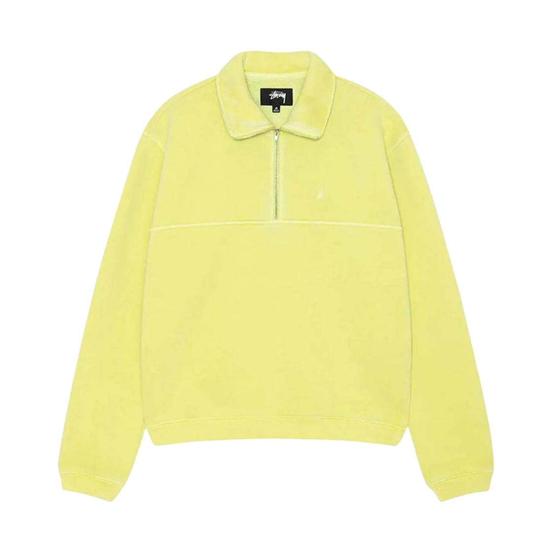 118539 Stussy Half Zip Mock Neck Sweatshirt Lime
