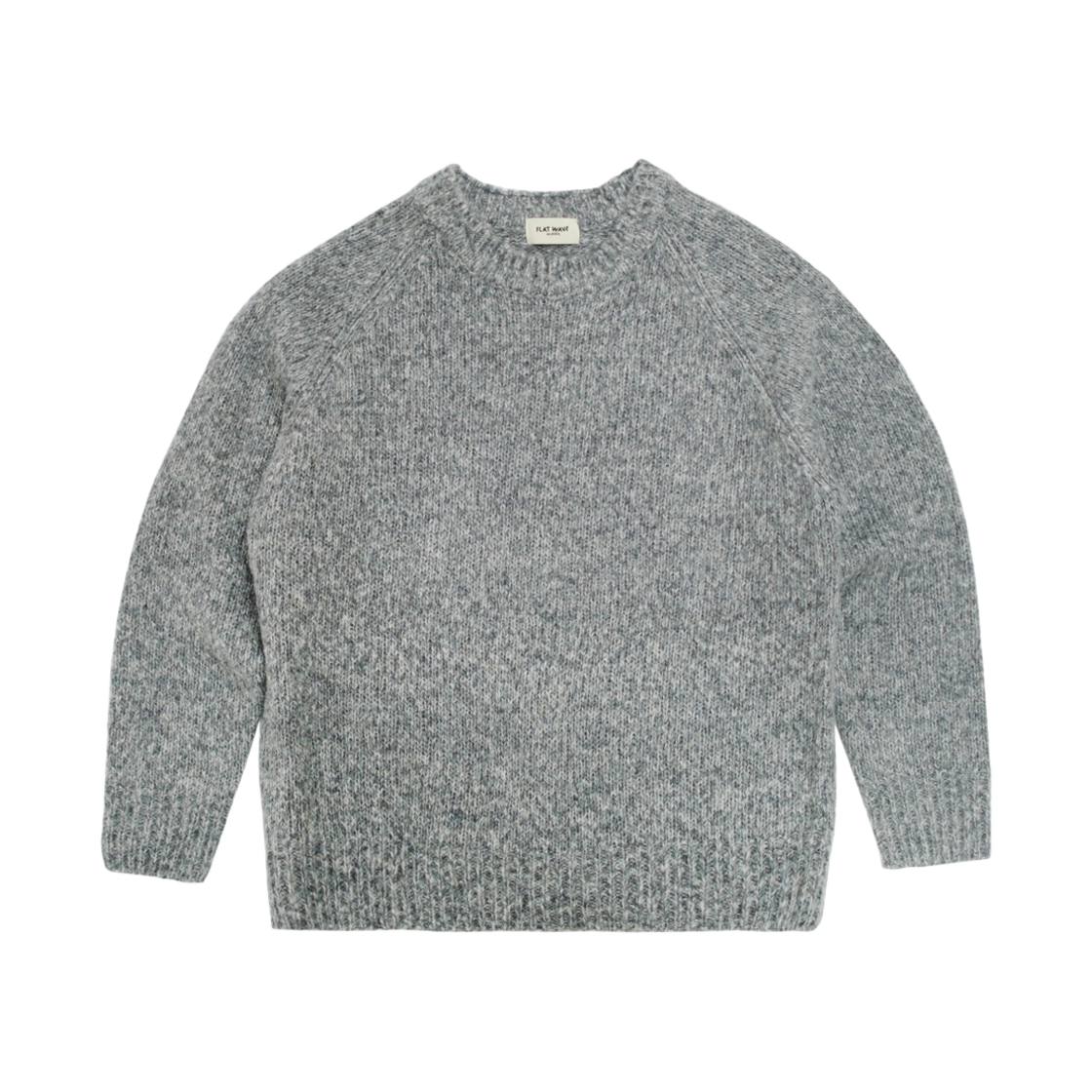 플랫웨이브 바트 울 라운드 니트 차콜