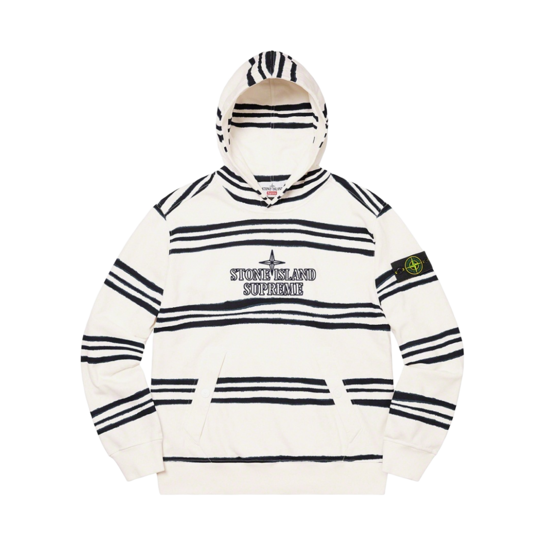 슈프림 x 스톤 아일랜드 워프 스트라이프 후드 스웨트셔츠 화이트 - 20FW(Supreme x Stone Island Warp Stripe Hooded Sweatshirt White - 20FW) - 1
