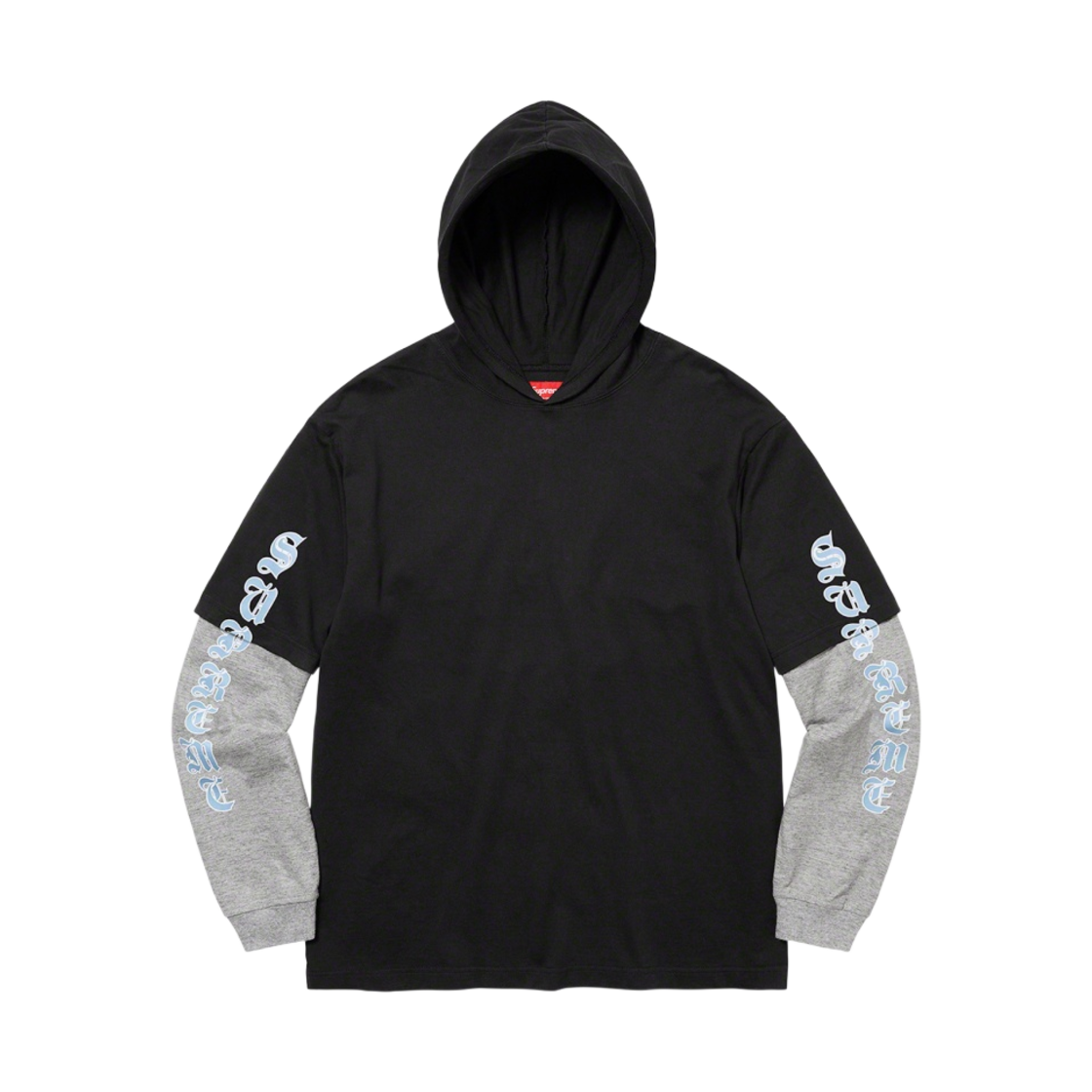 슈프림 레이어드 후드 롱슬리브 탑 블랙 - 22FW(Supreme Layered Hooded L/S Top Black - 22FW) - 1