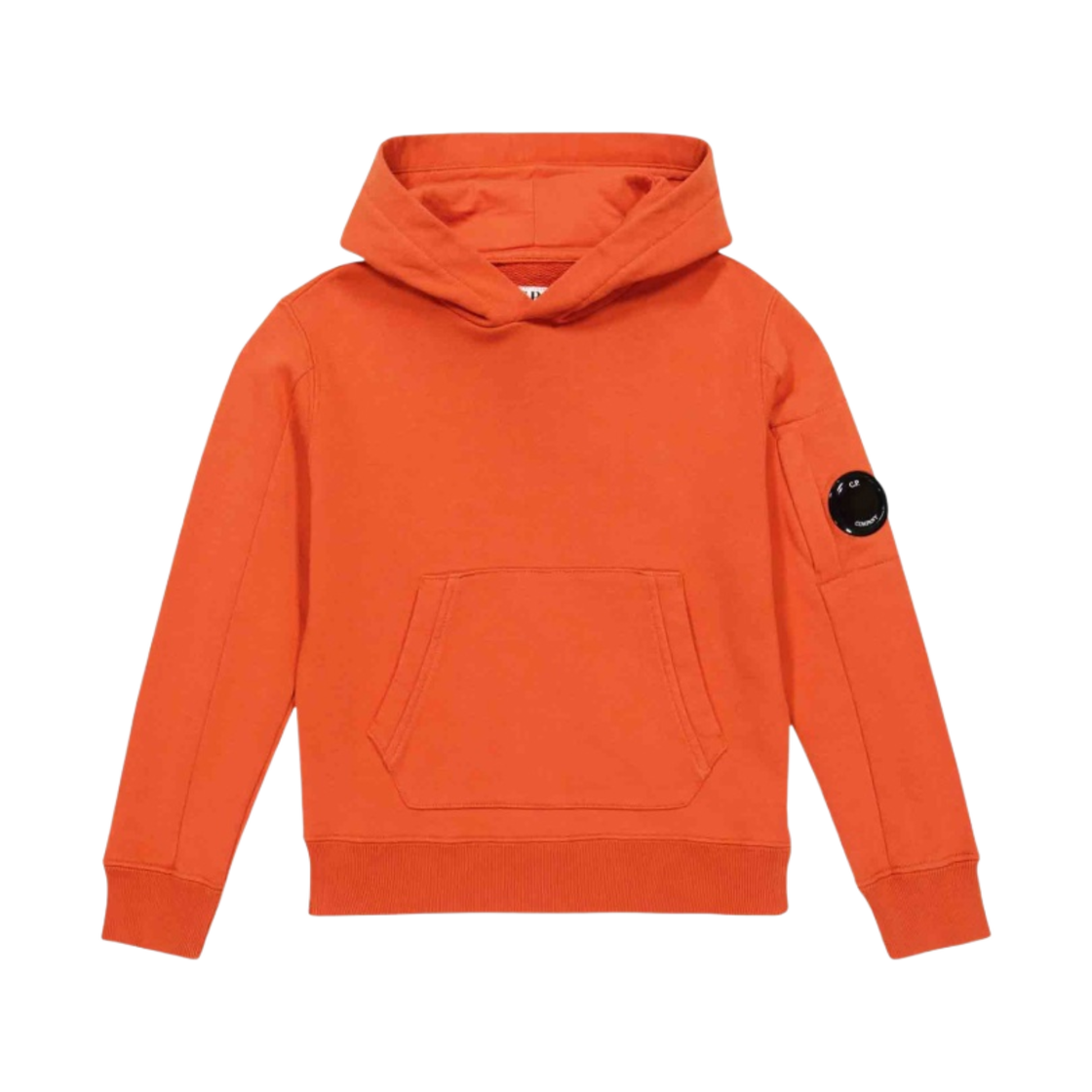 (키즈) C.P. 컴퍼니 U16 베이직 플리스 후드 하베스트 펌킨 오렌지 - 23SS((Kids) C.P. Company U16 Basic Fleece Hoodie Harvest Pumpkin Orange - 23SS) - 1
