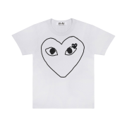 Play Comme des Garcons Black Heart Printing T-Shirt White