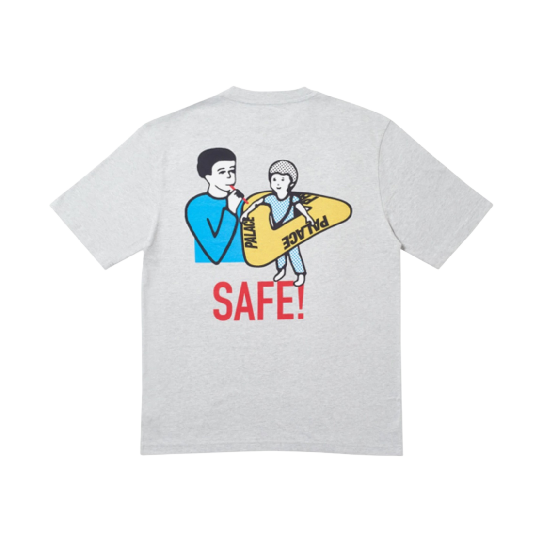 팔라스 세이프티 티셔츠 그레이 말 - 19SS(Palace Safe T-Shirt Grey Marl - 19SS) - 1