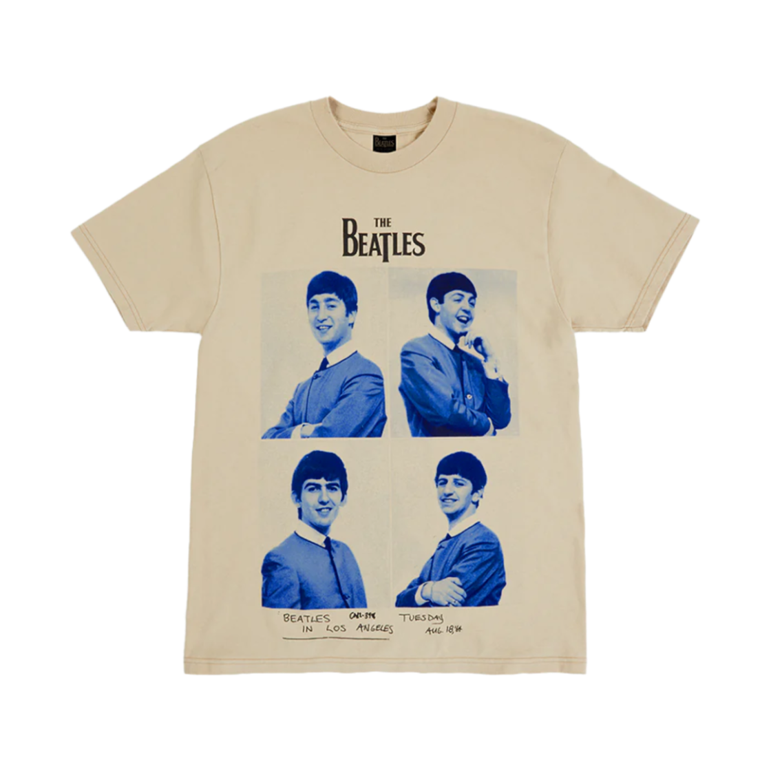 온라인 세라믹스 더 비틀즈 식스티 이어즈 어고 투데이 티셔츠 탄(Online Ceramics The Beatles Sixty Years Ago Today T-Shirt Tan)